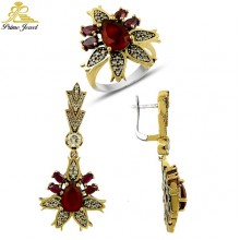 Gümüş Otantik Taşlı Set